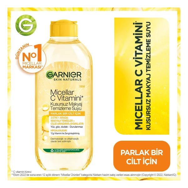 Garnier Micellar C Vitamini Kusursuz 400 Ml Makyaj Temizleme Suyu - Görsel 8