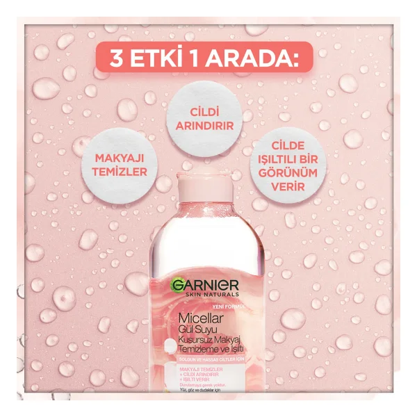 Garnier Micellar Gül Suyu Kusursuz 400 Ml Makyaj Temizleme Suyu - Görsel 6