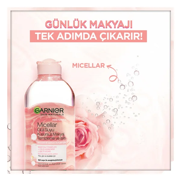 Garnier Micellar Gül Suyu Kusursuz 400 Ml Makyaj Temizleme Suyu - Görsel 8