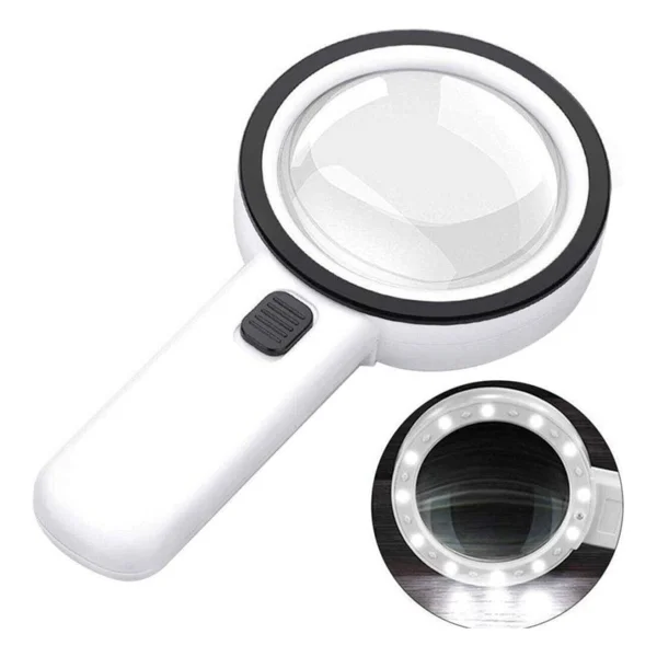 Bosile 30x 95 Mm Çift HD Optik Cam Lens El Büyüteç 1 Uv 12 LED Işıklı - Görsel 6