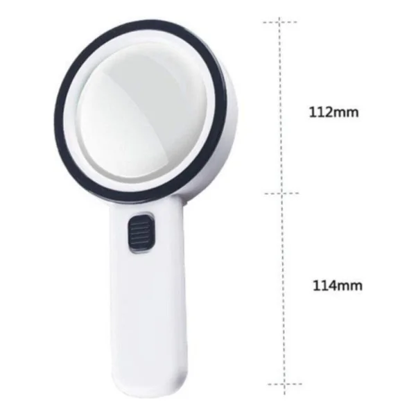 Bosile 30x 95 Mm Çift HD Optik Cam Lens El Büyüteç 1 Uv 12 LED Işıklı - Görsel 4