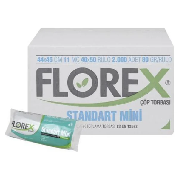Florex Standart Mini Boy Çöp Torbası 50 Paket Paket Içi 40 Adet - 44 X 45 Cm - Görsel 2