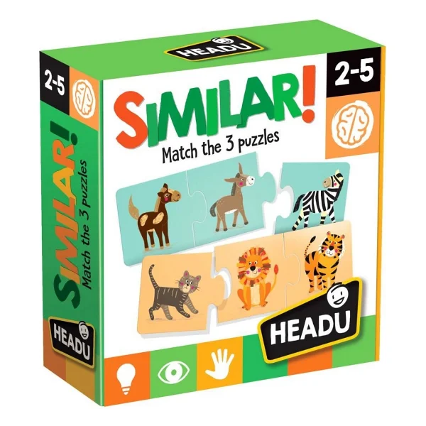 Headu Similar 3 Parçalı Hayvanlar Benzer Bulma Puzzle - Görsel 8