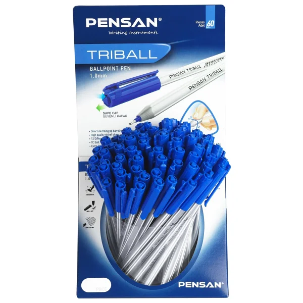 Pensan 1003 Triball 60'lı Stand Mavi Tükenmez Kalem - Görsel 4