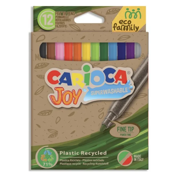 Carioca Eco Family Joy Süper Yıkanabilir 12'li Keçeli Kalem Seti - Görsel 6
