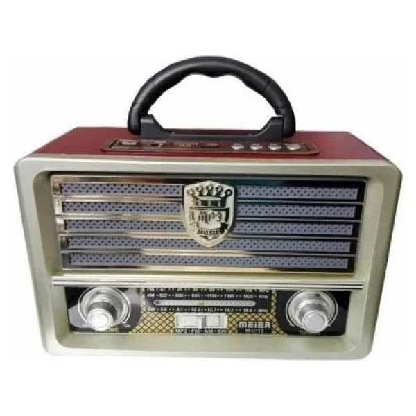 Meier M-113bt Krem USB Sd Mp3 Şarjlı Bluetooth Nostaljik Radyo - Görsel 3