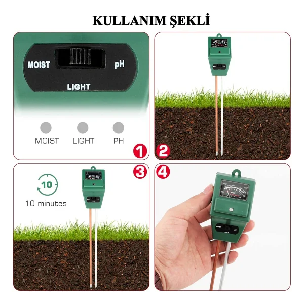 Weather Forecast Toprak Nem Işık Ph Ölçer Thr338 - Görsel 5