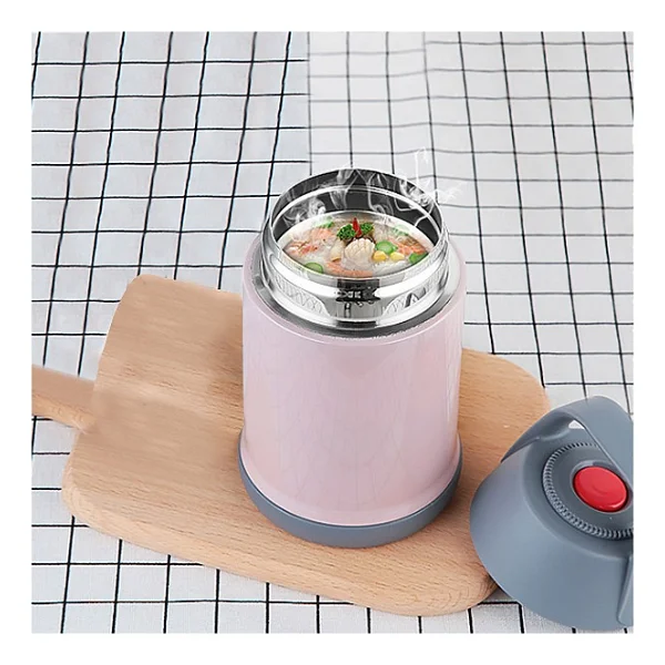 Miyou 304 Çelik 450 Ml Bebek Mama Saklama Termosu - Pembe - Görsel 2