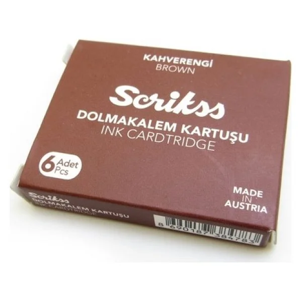 Scrikss 6'lı Kahverengi Dolma Kalem Kartuşu Sarf Malzemeleri İçin Kullanıma Uygun - Görsel 2
