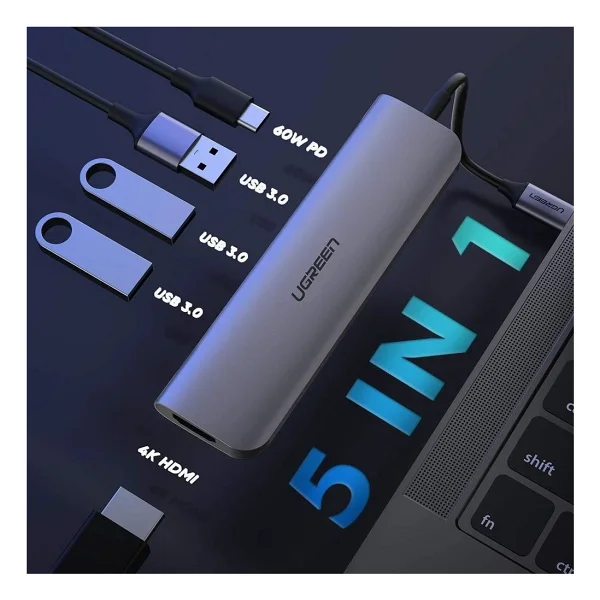 Ugreen Type-C USB Çoklayıcı Ve Hdmı Dönüştürücü Adaptör - Görsel 2