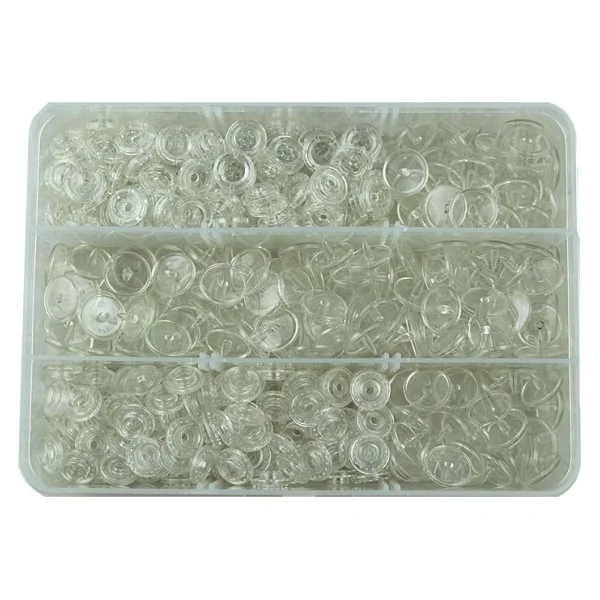 İşkur Makina Plastik Şeffaf Çıt Çıt Düğme 100 Set 12.5 Mm - Görsel 2