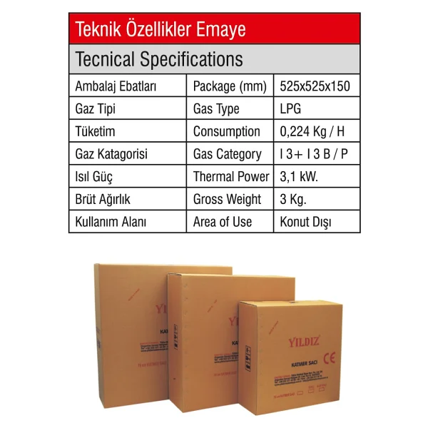 Yıldız Yk-004 Emaye Katmer Sacı 55 Cm - Görsel 2