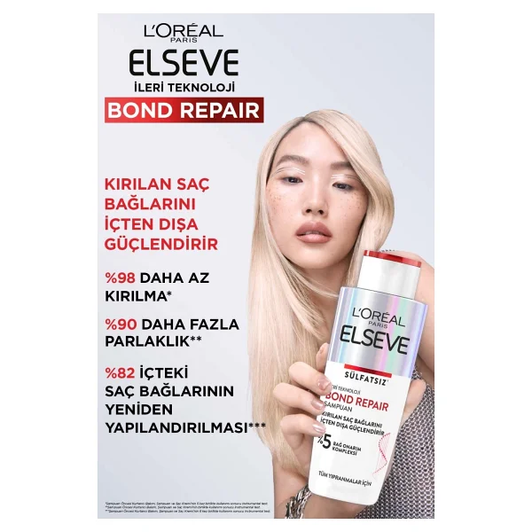 L'oreal Paris Tarak Hediyeli L'oreal Paris Elseve Bond Repair Şampuan + Şampuan Öncesi Kurtarıcı Bakım + Saç Bakım Kremi Seti - Görsel 3