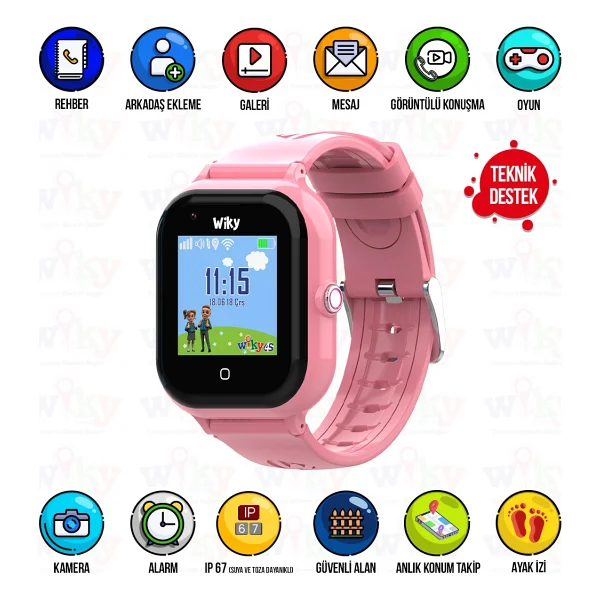 Wiky Watch 4s Pembe Akıllı Çocuk Saati - Görsel 6