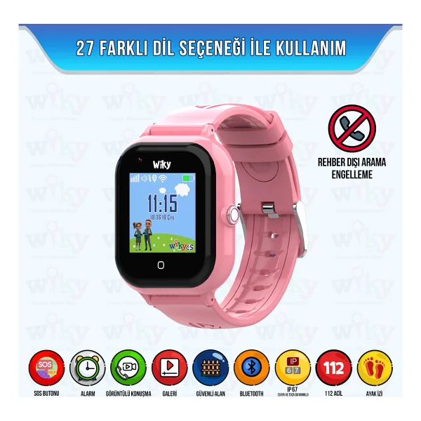 Wiky Watch 4s Pembe Akıllı Çocuk Saati - Görsel 7