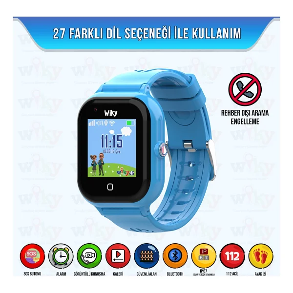 Wiky Watch 4s Mavi Akıllı Çocuk Saati - Görsel 5