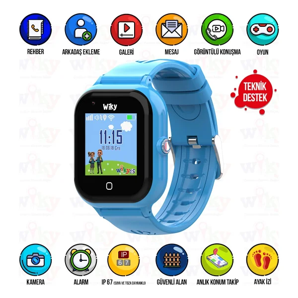Wiky Watch 4s Mavi Akıllı Çocuk Saati - Görsel 8