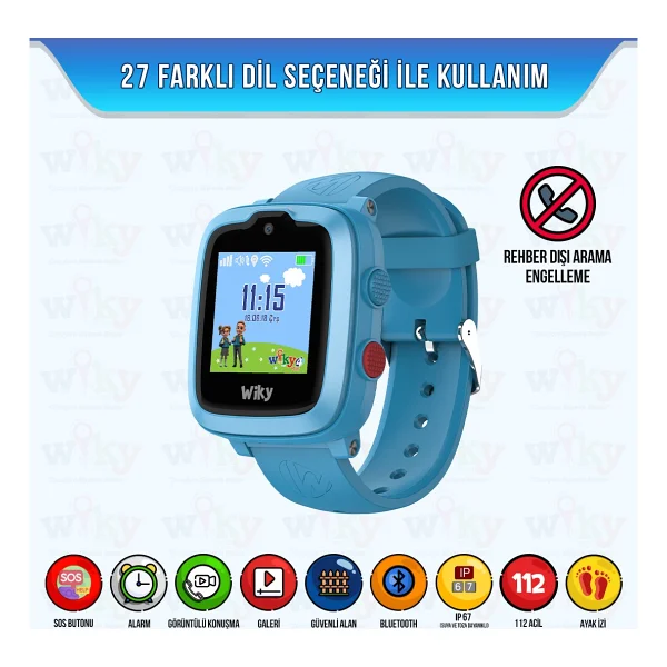 Wiky Watch 4 Plus Mavi Akıllı Çocuk Saati - Görsel 5