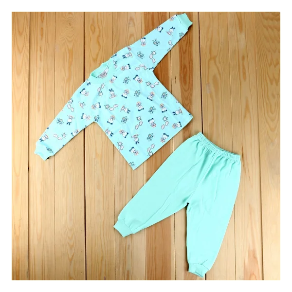 Sebi Bebe Ayılı Kız Bebek Pijama Takımı 2418 Yeşil 1 Yaş - Görsel 9