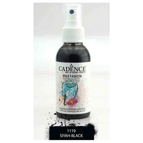 Cadence Your Fashion Metalik 100 Ml Sprey Kumaş Boyası 1119 Siyah - Görsel 2