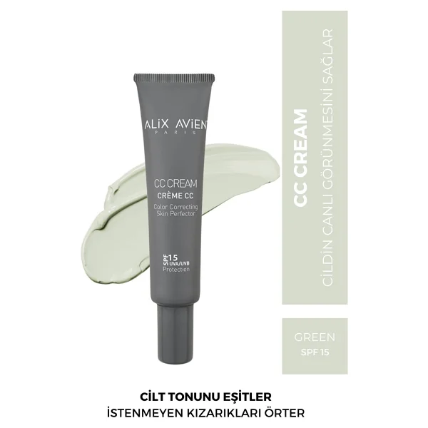 Cc Krem Renk Düzenleyici Yeşil - Cc Cream Green - Spf 15 Uvb/Uva - 40 Ml - Görsel 5