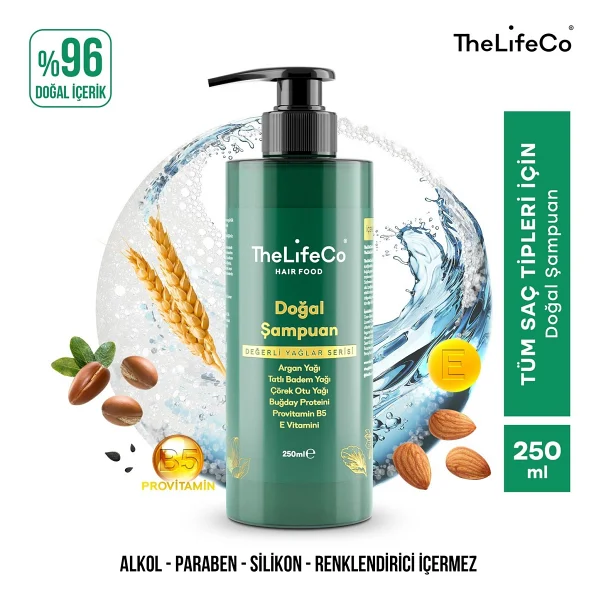 The Lifeco Hairfood Değerli Yağlar Serisi Doğal Şampuan 250 Ml - Görsel 7