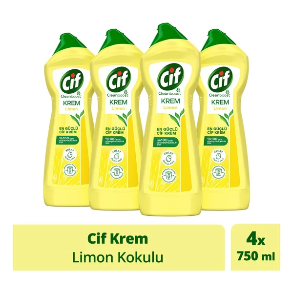 Cif Cleanboost Krem Temizleyici Limon 750 Ml 4'lü - Görsel 7