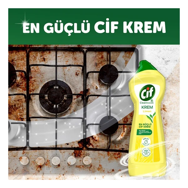 Cif Cleanboost Krem Temizleyici Limon 750 Ml 4'lü - Görsel 3