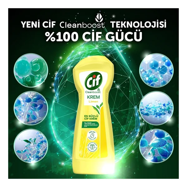 Cif Cleanboost Krem Temizleyici Limon 750 Ml 4'lü - Görsel 4