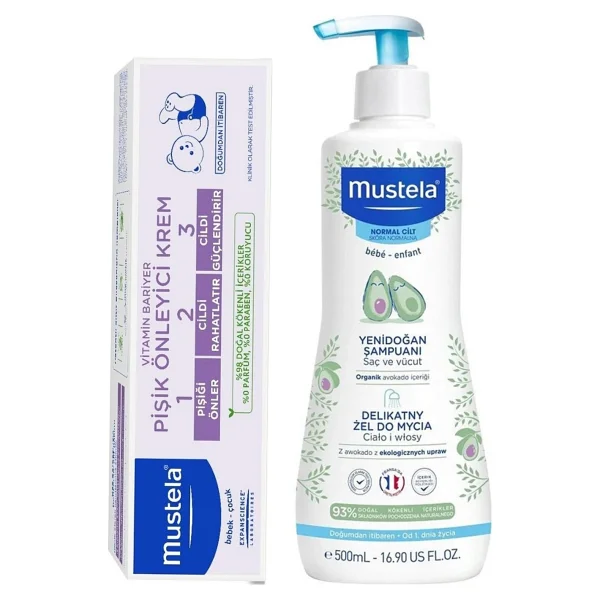 Mustela Yenidogan Sac Ve Vucut Sampuani 500 Ml + Mustela Pisik Kremi 100 Ml - Görsel 2