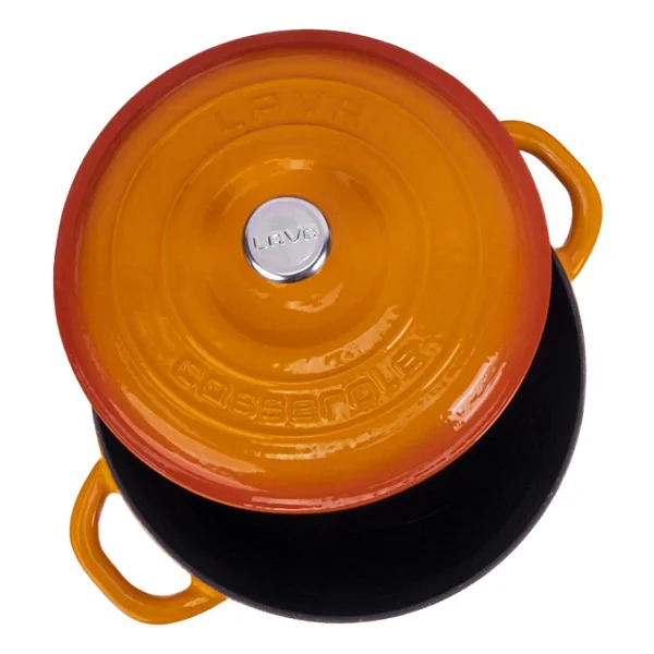 Lava New Heritage Yuvarlak Turuncu 26 Cm Döküm Tencere - Görsel 3