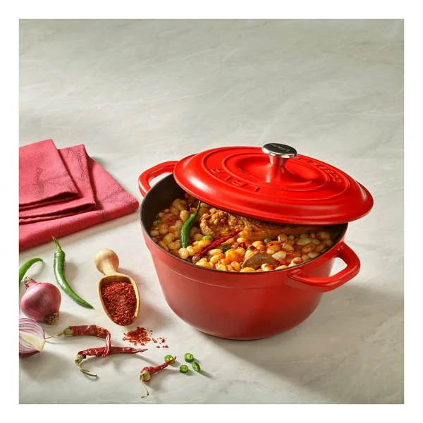 Lava New Heritage Yuvarlak Mavi 26 Cm Döküm Tencere - Görsel 5