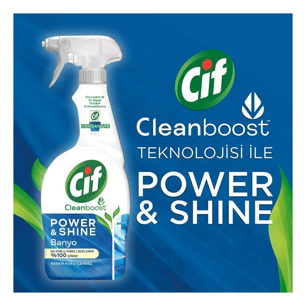 Cif Cleanboost Power & Shine Banyo Sprey Temizleyici 750 Ml 4'lü - Görsel 3