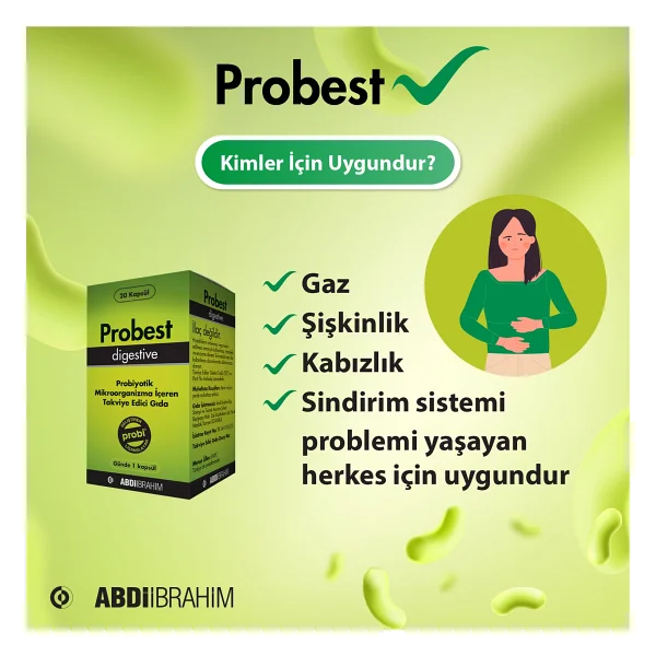 Probest Probiyotik Digestive 20 Kapsül - Sindirim Sistemi Destekleyici Abdi İbrahim - Görsel 4