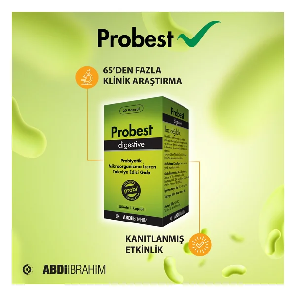 Probest Probiyotik Digestive 20 Kapsül - Sindirim Sistemi Destekleyici Abdi İbrahim - Görsel 5