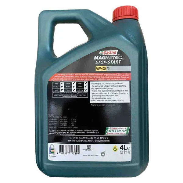 Castrol Magnatec Stop-Start 5w-30 A5 4 Lt Motor Yağı - Görsel 2