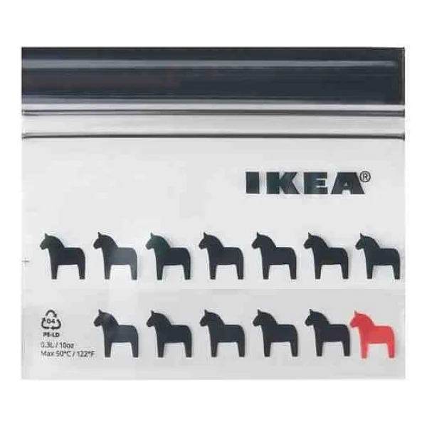 IKEA Akdeniz Istad Siyah-Desenli 0,3 Lt Kilitlenebilir Buzdolabı Poşeti - Görsel 4