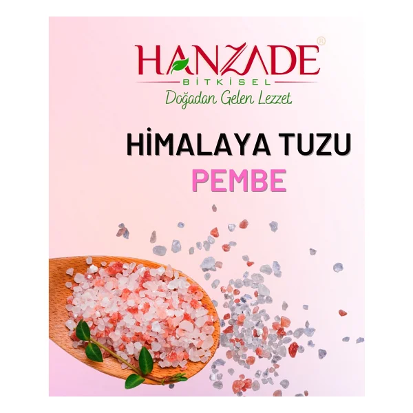 Hanzade Bitkisel Pembe Himalaya Tuzu Granül Tane 1 Kg x 3 Adet - Görsel 3
