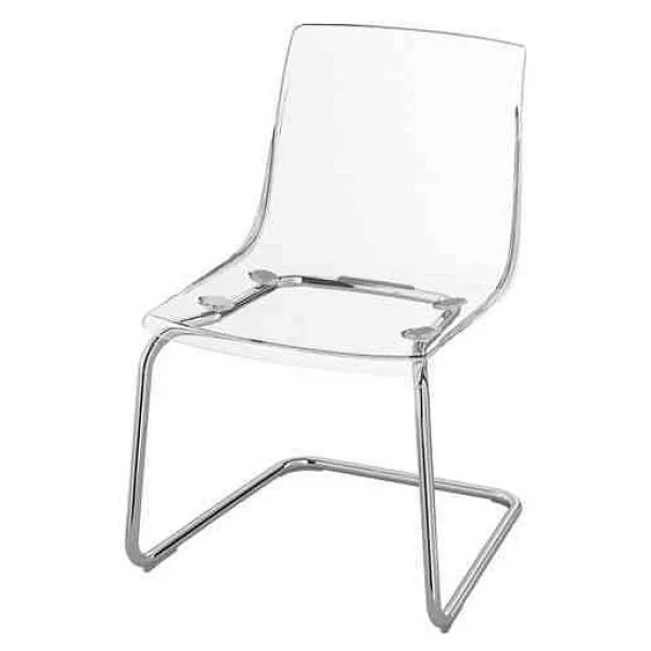 Ikea Akdeniz Tobıas Şeffaf-Krom Kaplama Plastik Sandalye - Görsel 3