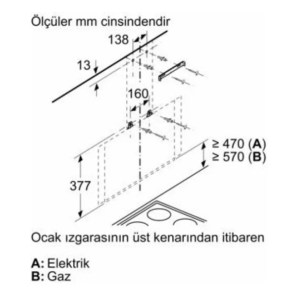 Profilo Dvk8j671 Platin Gri Cam Duvar Tipi Davlumbaz - Görsel 10