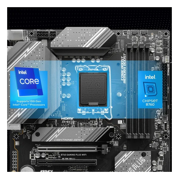 Msı B760 Gaming Plus Wi-Fi Intel Lga1700 DDR5 Atx Anakart - Görsel 8