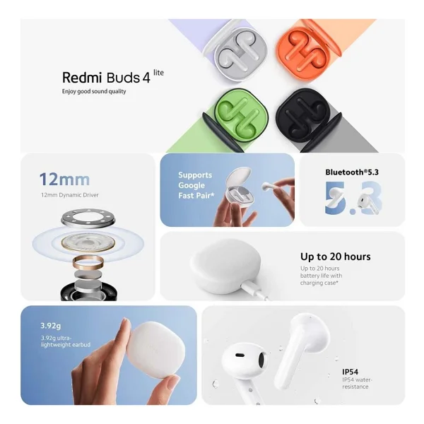 Xiaomi Redmi Buds 4 Lite TWS Siyah Kulak İçi Bluetooth Kulaklık - Görsel 4