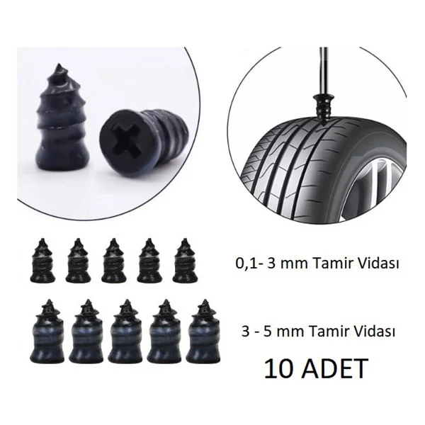 Lastik Tamir Kiti Kauçuk Vida Seti - Görsel 3