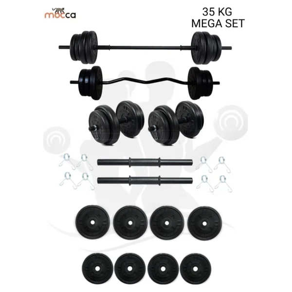 Moccastyle 48 Kg Z Bar Megaset Halter Ve Dambıl Seti - Görsel 4