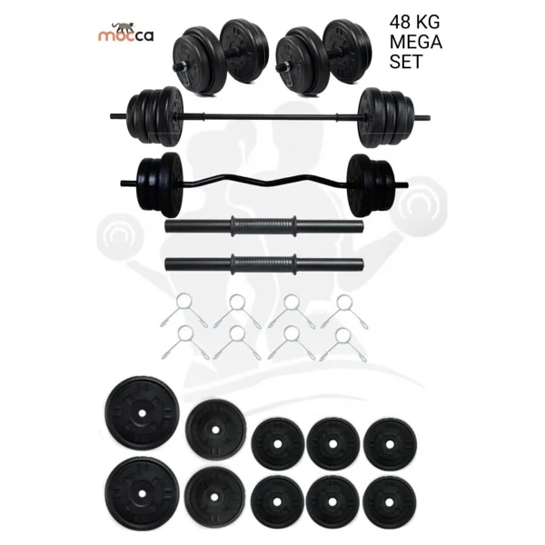 Moccastyle 48 Kg Z Bar Megaset Halter Ve Dambıl Seti - Görsel 3