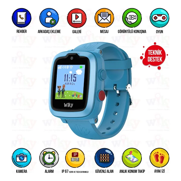 Wiky Watch 4 Plus Mavi Akıllı Çocuk Saati - Görsel 6