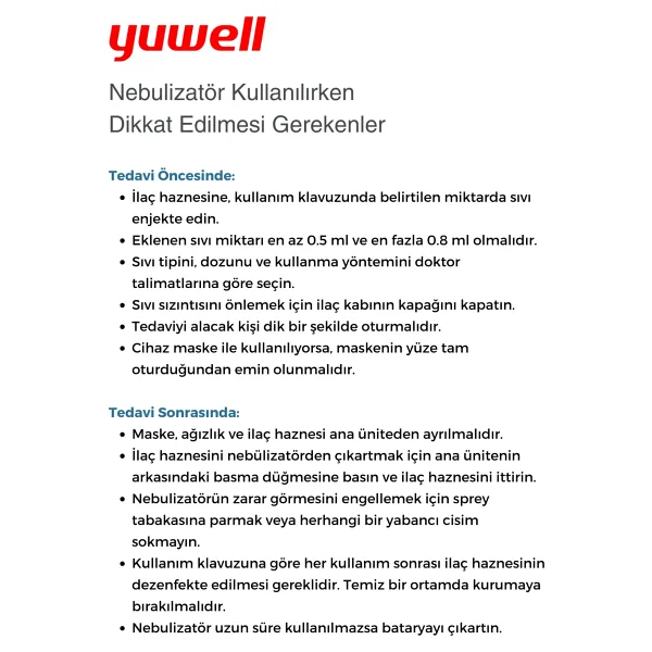 Yuwell M102 Mesh Nebulizatör - Görsel 7
