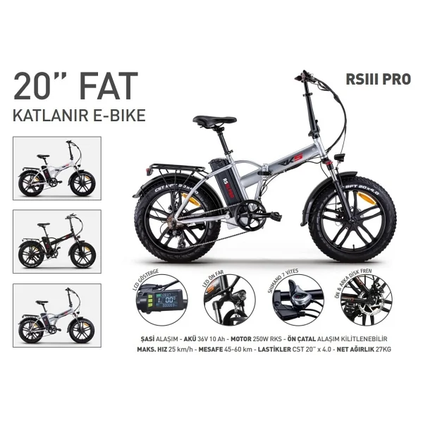 Rks Rs3 Pro X 250 W Katlanabilir Elektrikli Bisiklet - Görsel 5