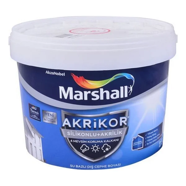 Marshall Akrikor Silikonlu Akrilik 2.5 Lt Dış Cephe Boyası - Görsel 2
