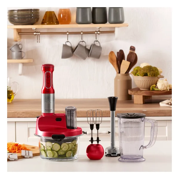 Karaca Mastermaid Prosteel Imperial Red 2500 W Cam Mutfak Robotu - Görsel 6